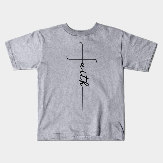 Faith Cross Kids T-Shirt by Litho